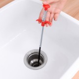 管道疏通器家用弹簧头发钩子厨房通下水道工具水管钢丝毛发清洁器（黑色管）