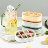 硅胶冰格制冰模具制冰盒家用冷冻圆弧形冰格DIY带盖冻冰块神器食品级硅胶制冰器（8格）