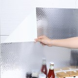 厨房锡箔防油贴纸防水防潮耐高温自粘油烟机壁纸柜灶台后墙壁瓷砖贴（方格款）
