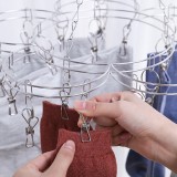 宿舍晾衣架晒袜夹晾袜子内衣内裤防风挂钩双层不锈钢多夹子晾晒架（20夹）