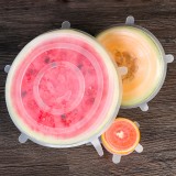 透明保鲜盖硅胶保鲜膜碗盖家用密封可重复通用硅胶盖食品级拉伸膜（6件套）