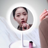 led化妆镜带灯网红女补光梳妆镜宿舍桌面充电式美妆小镜子（单色充电款）