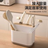 简约多功能餐具收纳架厨房刀架置物架筷子菜刀收纳筷筒一体刀具壁挂台面筷笼刀座