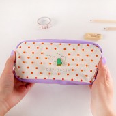 韩国文具可爱波点高档皮革文具袋笔袋化妆包收纳袋 MH14-180