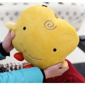 维维熊 可爱蛋蛋两用毯子 空调被抱枕（黄色）