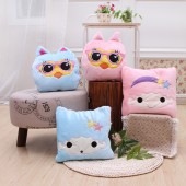 卡通两用法兰绒空调被抱枕 折叠被 毯子