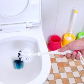 创意时尚圆形卫生易清洗马桶刷 带底座清洁刷套装 XT-1002(混卖)