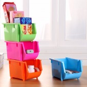 创意储物盒长方形桌面置物架塑料整理盒可叠加遥控器化妆品收纳盒