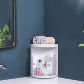 可旋转多层卫浴置物架挂立两用防水洗漱台三角架厨房调料瓶收纳架子（小号）