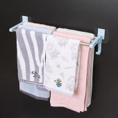 弯钩形毛巾架免打孔卫生间壁挂式浴巾架浴室毛巾杆厕所挂件置物挂架无痕 3杆（短款40cm）