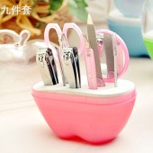 家用指甲刀套装修脚指甲刀指甲钳不锈钢修甲刀美甲工具指甲剪套装（9件套）