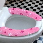 马桶垫家用粘贴马桶套坐便套通用马桶贴坐垫圈防水坐便圈马桶圈垫（蝴蝶结印花）