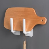 免打孔收纳挂钩厨房放砧板锅盖置物架家用多功能纸巾架水杯架挂架（两个装）