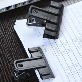 黑铁夹子固定夹办公尾部圆孔财务小票夹黑色票据夹蝴蝶夹大号强力文件夹子