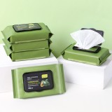 牛油果植萃卸妆湿巾温和无刺激卸妆用脸部深层清洁一次性抽取式卸妆棉（60片）