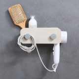 吹风机挂架免打孔壁挂浴室沥水收纳架卫生间分格式吹风机置物架