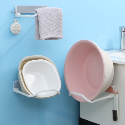 家用浴室可折叠脸盆架免打孔壁挂式卫生间盆子收纳架洗手间洗衣机架