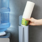 带盖单筒取杯器壁挂式一次性杯子架家用饮水机卡扣式放纸杯置物架（单筒升级款）