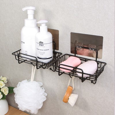 无痕挂钩肥皂架卫生间壁挂式镂空肥皂盒沥水架厨房用品铁艺置物架