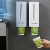 带盖单筒取杯器壁挂式一次性杯子架家用饮水机卡扣式放纸杯置物架（单筒升级款）