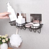 无痕挂钩肥皂架卫生间壁挂式镂空肥皂盒沥水架厨房用品铁艺置物架