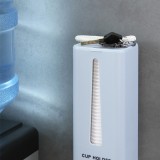 带盖单筒取杯器壁挂式一次性杯子架家用饮水机卡扣式放纸杯置物架（单筒升级款）