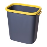 北欧塑料垃圾桶厨房卫生间创意加宽加厚收纳桶办公室撞色压圈垃圾桶 12L（立式）