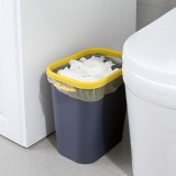 北欧塑料垃圾桶厨房卫生间创意加宽加厚收纳桶办公室撞色压圈垃圾桶 12L（立式）