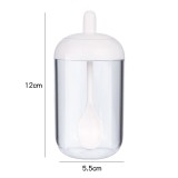 居家厨房味精调料瓶家用带盖调料盒带盖奶瓶状透明调料罐盐罐 （350ml）