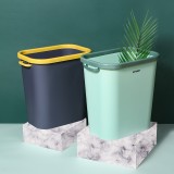 北欧塑料垃圾桶厨房卫生间创意加宽加厚收纳桶办公室撞色压圈垃圾桶 12L（立式）
