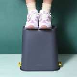 北欧塑料垃圾桶厨房卫生间创意加宽加厚收纳桶办公室撞色压圈垃圾桶 12L（立式）