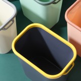 北欧塑料垃圾桶厨房卫生间创意加宽加厚收纳桶办公室撞色压圈垃圾桶 12L（立式）