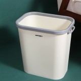 北欧塑料垃圾桶厨房卫生间创意加宽加厚收纳桶办公室撞色压圈垃圾桶 12L（立式）