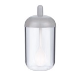 居家厨房味精调料瓶家用带盖调料盒带盖奶瓶状透明调料罐盐罐 （350ml）