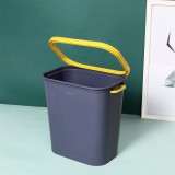 北欧塑料垃圾桶厨房卫生间创意加宽加厚收纳桶办公室撞色压圈垃圾桶 12L（立式）