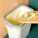 北欧塑料垃圾桶厨房卫生间创意加宽加厚收纳桶办公室撞色压圈垃圾桶 12L（立式）