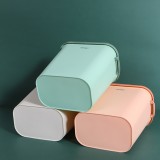 北欧塑料垃圾桶厨房卫生间创意加宽加厚收纳桶办公室撞色压圈垃圾桶 12L（立式）