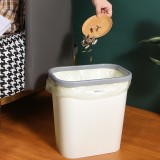 北欧塑料垃圾桶厨房卫生间创意加宽加厚收纳桶办公室撞色压圈垃圾桶 12L（立式）