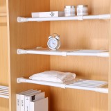 多功能伸缩置物架加强款脚垫防滑整理架分层隔板免钉衣柜收纳衣裤架（宽25CM）升级款