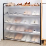 多层钢管组装防尘鞋柜收纳省空间鞋架简易收纳架家用宿舍鞋架子（带门防尘款）