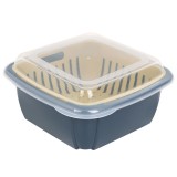 洗菜篮子沥水篮厨房冰箱带盖密封水果蔬菜双层塑料家用收纳保鲜盒