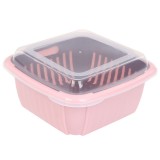 洗菜篮子沥水篮厨房冰箱带盖密封水果蔬菜双层塑料家用收纳保鲜盒