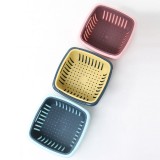 洗菜篮子沥水篮厨房冰箱带盖密封水果蔬菜双层塑料家用收纳保鲜盒