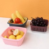 洗菜篮子沥水篮厨房冰箱带盖密封水果蔬菜双层塑料家用收纳保鲜盒