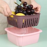 洗菜篮子沥水篮厨房冰箱带盖密封水果蔬菜双层塑料家用收纳保鲜盒