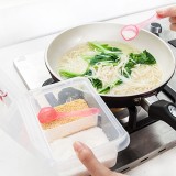 厨房连体翻盖透明多格调味盒 带勺盐味精佐料调味罐调料盒（2格）860