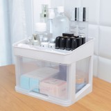 化妆品收纳盒桌面整理箱梳妆台防尘置物架抽屉式护肤品收纳箱（高款单层）