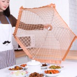 防苍蝇盖菜罩食物罩饭菜罩子防尘桌盖可折叠伞形菜罩（方格）