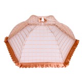 防苍蝇盖菜罩食物罩饭菜罩子防尘桌盖可折叠伞形菜罩（方格）