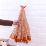 防苍蝇盖菜罩食物罩饭菜罩子防尘桌盖可折叠伞形菜罩（方格）